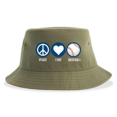 Peace Love Baseball Sustainable Bucket Hat