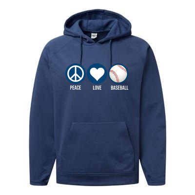 Peace Love Baseball Performance Fleece Hoodie