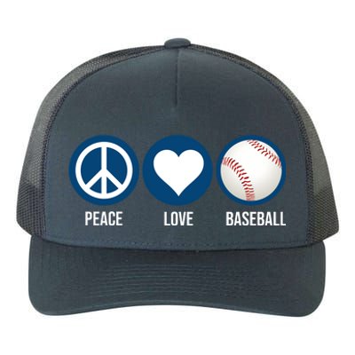 Peace Love Baseball Yupoong Adult 5-Panel Trucker Hat