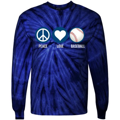 Peace Love Baseball Tie-Dye Long Sleeve Shirt