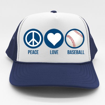 Peace Love Baseball Trucker Hat