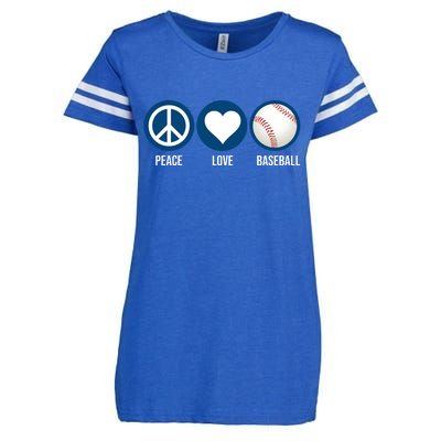 Peace Love Baseball Enza Ladies Jersey Football T-Shirt