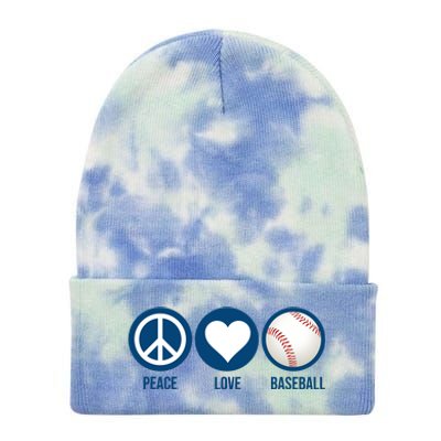 Peace Love Baseball Tie Dye 12in Knit Beanie