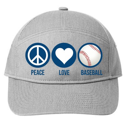 Peace Love Baseball 7-Panel Snapback Hat