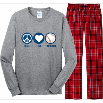 Peace Love Baseball Long Sleeve Pajama Set