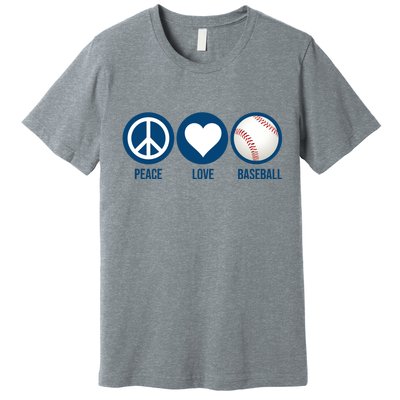 Peace Love Baseball Premium T-Shirt