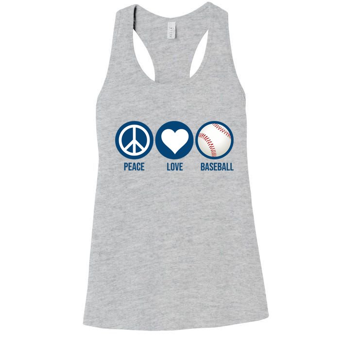 Peace Love Baseball Women's Racerback Tank