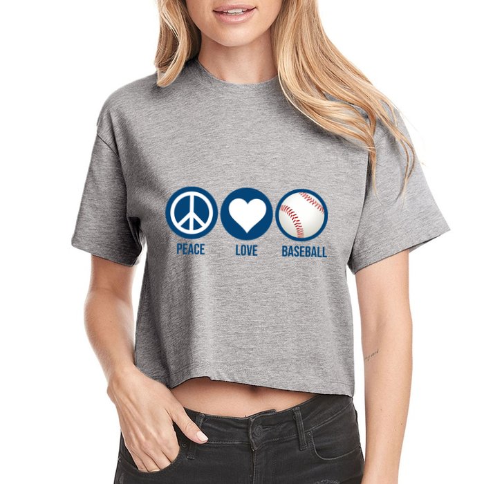 Peace Love Baseball Women's Crop Top Tee