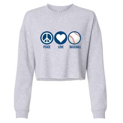 Peace Love Baseball Cropped Pullover Crew