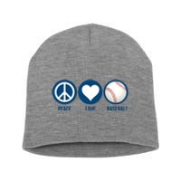 Peace Love Baseball Short Acrylic Beanie