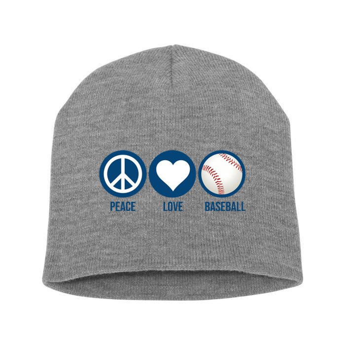 Peace Love Baseball Short Acrylic Beanie