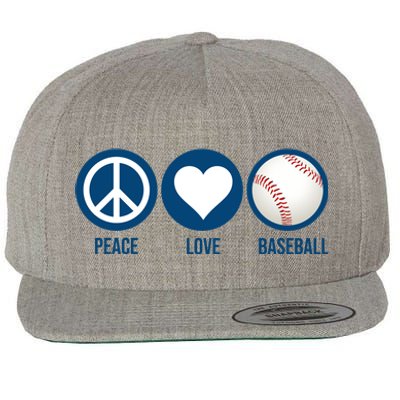 Peace Love Baseball Wool Snapback Cap