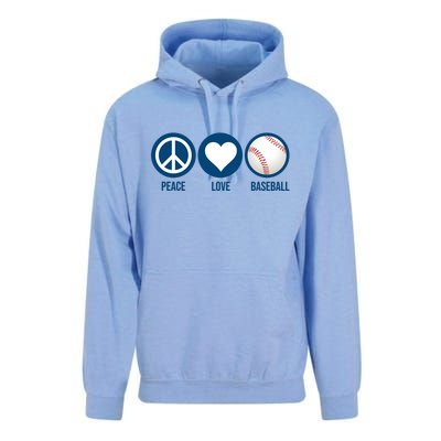 Peace Love Baseball Unisex Surf Hoodie