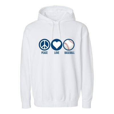 Peace Love Baseball Garment-Dyed Fleece Hoodie