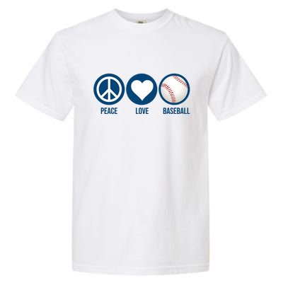 Peace Love Baseball Garment-Dyed Heavyweight T-Shirt