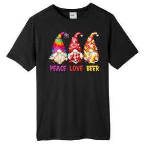 Peace Love Beer Funny Summer Gnomes Chillin With My Gnomies Gift Tall Fusion ChromaSoft Performance T-Shirt