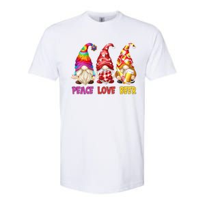 Peace Love Beer Funny Summer Gnomes Chillin With My Gnomies Gift Softstyle CVC T-Shirt