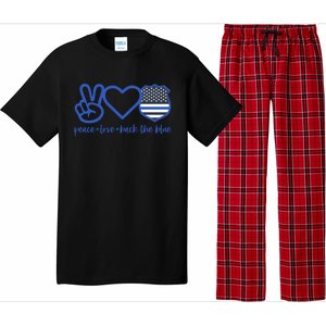 Peace Love Back The Blue Defend Support Police Officer Gift Great Gift Pajama Set