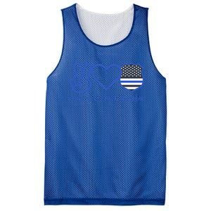 Peace Love Back The Blue Defend Support Police Officer Gift Great Gift Mesh Reversible Basketball Jersey Tank