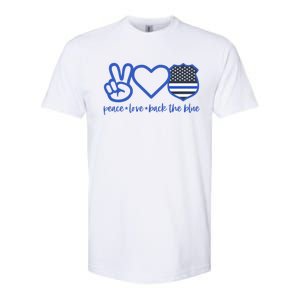 Peace Love Back The Blue Defend Support Police Officer Gift Great Gift Softstyle CVC T-Shirt