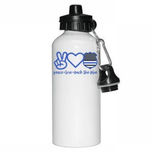 Peace Love Back The Blue Defend Support Police Officer Gift Great Gift Aluminum Water Bottle