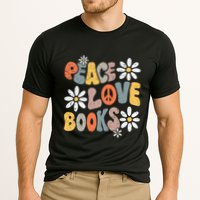 Peace Love Books Groovy Bookworm Book Nerd Reading Teacher Performance Shirt