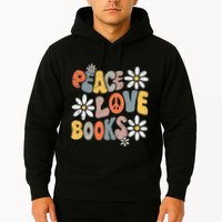 Peace Love Books Groovy Bookworm Book Nerd Reading Teacher Hoodie