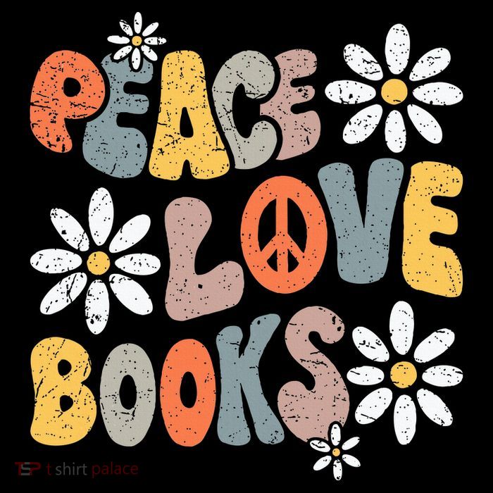 Peace Love Books Groovy Bookworm Book Nerd Reading Teacher Tall T-Shirt