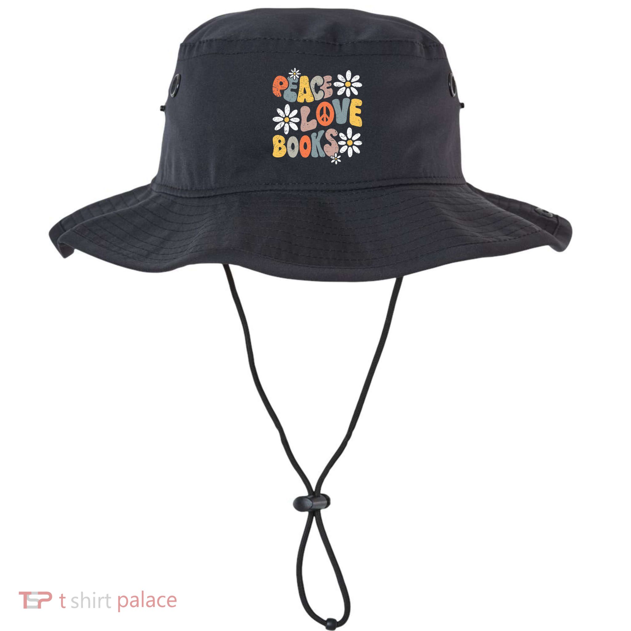 Peace Love Books Groovy Bookworm Book Nerd Reading Teacher Bucket Hat