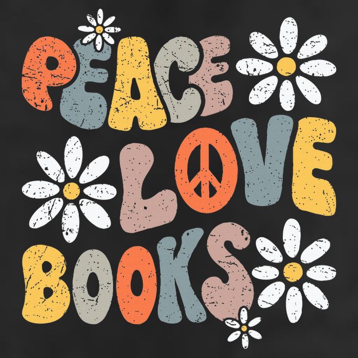 Peace Love Books Groovy Bookworm Book Nerd Reading Teacher 15oz Campfire Ceramic Mug