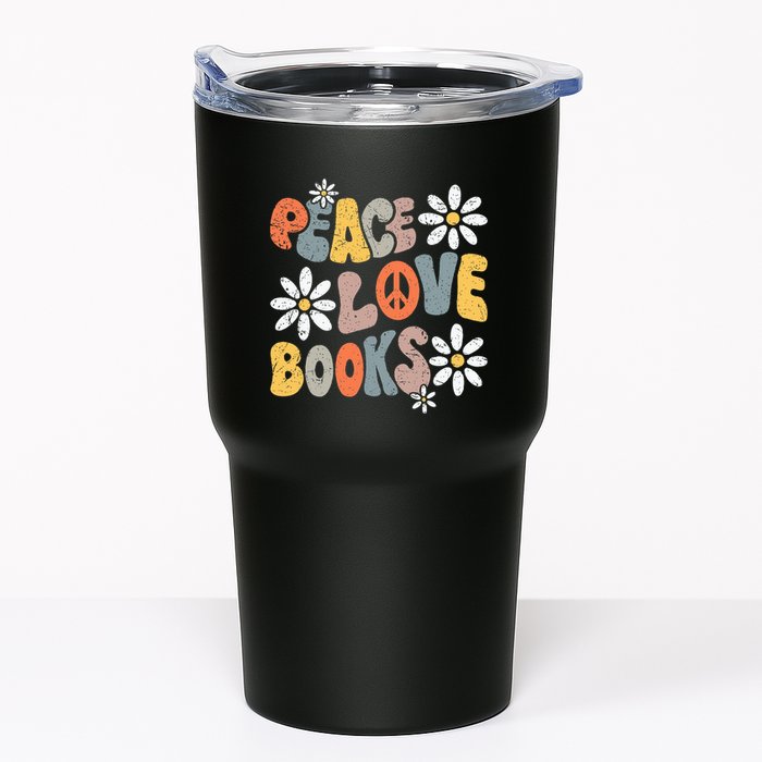 Peace Love Books Groovy Bookworm Book Nerd Reading Teacher Tumbler