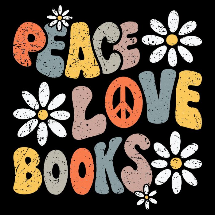 Peace Love Books Groovy Bookworm Book Nerd Reading Teacher Baby Bodysuit