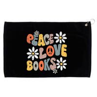 Peace Love Books Groovy Bookworm Book Nerd Reading Teacher Grommeted Golf Towel