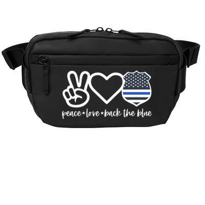 Peace Love Back The Blue Defend Support Police Officer Gift Crossbody Pack