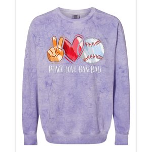 Peace Love Baseball Player  Baseball Fan Baseball Colorblast Crewneck Sweatshirt