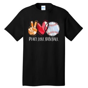 Peace Love Baseball Player  Baseball Fan Baseball Tall T-Shirt