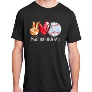 Peace Love Baseball Player  Baseball Fan Baseball Adult ChromaSoft Performance T-Shirt