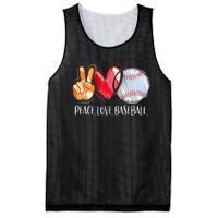 Peace Love Baseball Player  Baseball Fan Baseball Mesh Reversible Basketball Jersey Tank