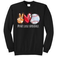 Peace Love Baseball Player  Baseball Fan Baseball Tall Sweatshirt