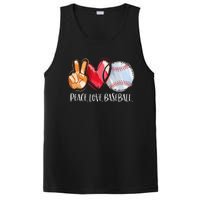 Peace Love Baseball Player  Baseball Fan Baseball PosiCharge Competitor Tank