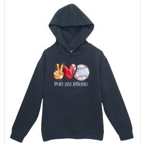 Peace Love Baseball Player  Baseball Fan Baseball Urban Pullover Hoodie