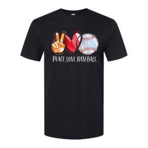 Peace Love Baseball Player  Baseball Fan Baseball Softstyle CVC T-Shirt