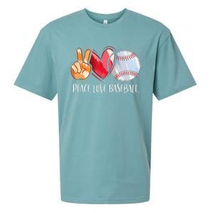 Peace Love Baseball Player  Baseball Fan Baseball Sueded Cloud Jersey T-Shirt