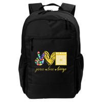 Peace Love Bingo Grandma Gambling Mothers Day Daily Commute Backpack