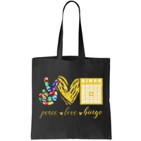 Peace Love Bingo Grandma Gambling Mothers Day Tote Bag