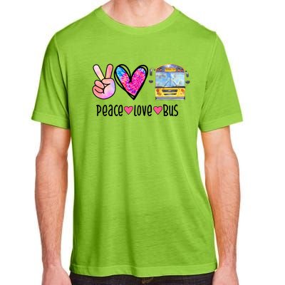 Peace Love Bus Gift For Bus Driver Adult ChromaSoft Performance T-Shirt