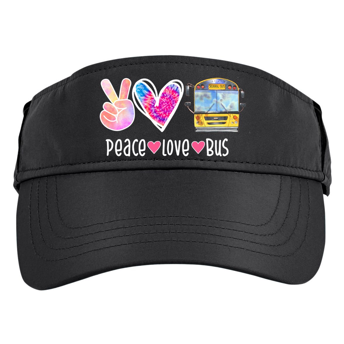 Peace Love Bus Gift For Bus Driver Adult Drive Performance Visor