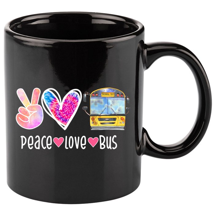 Peace Love Bus Gift For Bus Driver 11oz C Handle Ceramic Mug