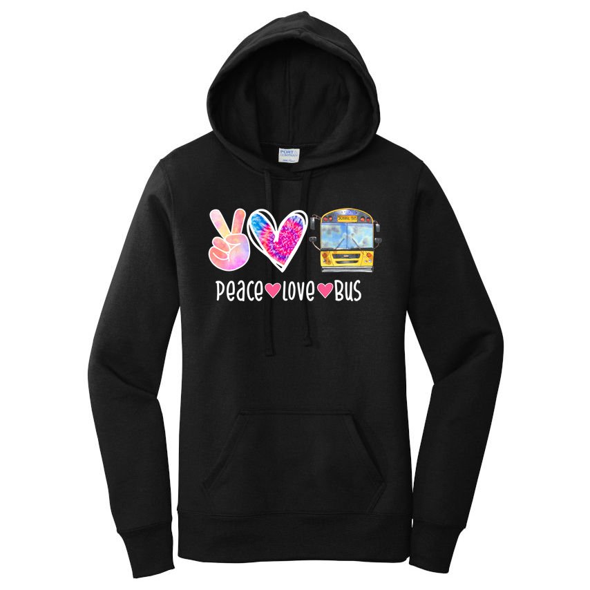 Peace Love Bus Gift For Bus Driver Women's Pullover Hoodie
