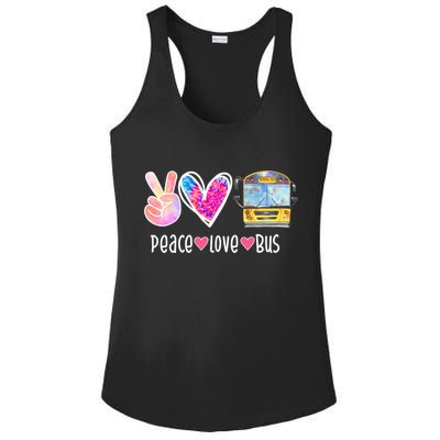 Peace Love Bus Gift For Bus Driver Ladies PosiCharge Competitor Racerback Tank